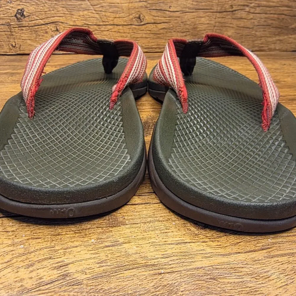 Chaco Classic Red White Woven Sandals flip flop size 10 womens
